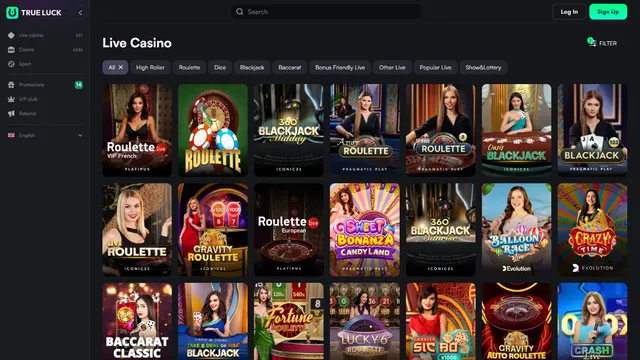 trueluck casino live games