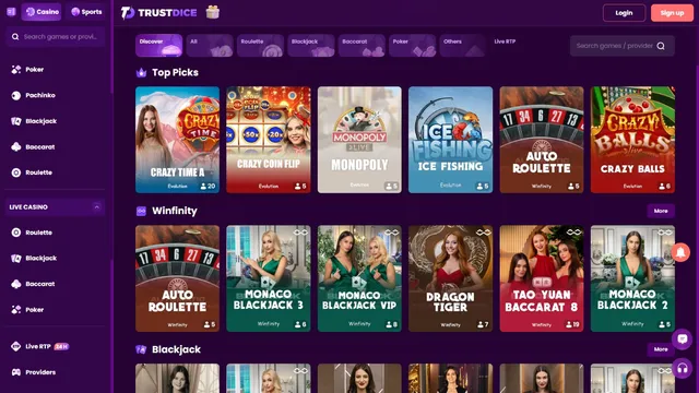 trustdice casino live games