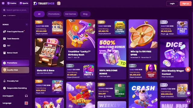 trustdice casino promotions