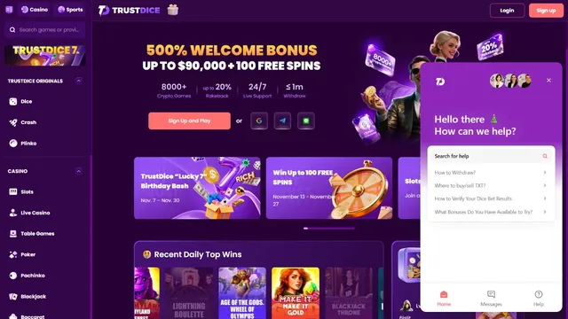 trustdice casino support