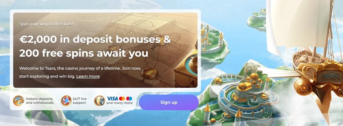 tsars casino welcome bonus