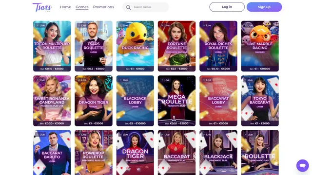 tsars casino live games