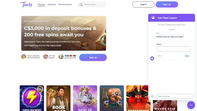 tsars casino support