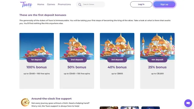 tsars casino welcome bonus