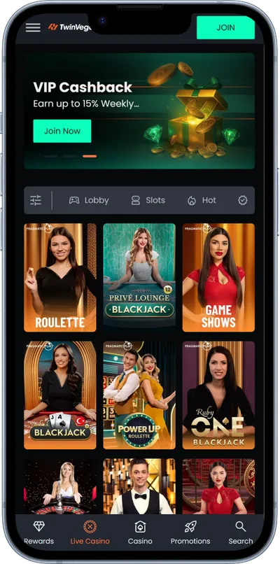 twinvegas casino phone screen games