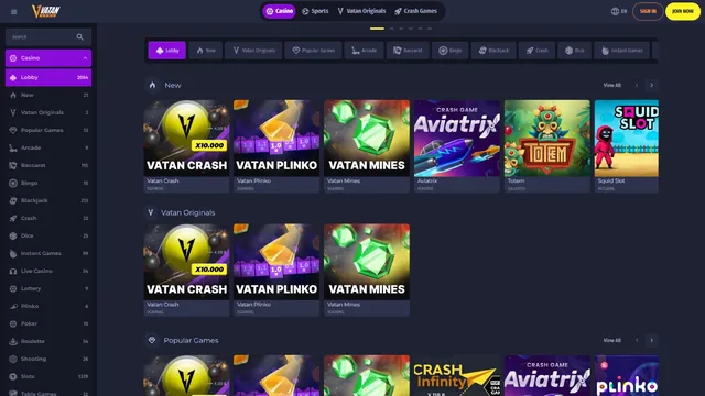 vatan casino games