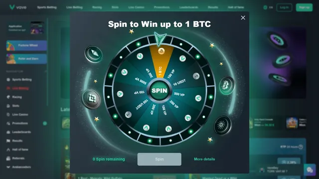 vave casino fortune wheel