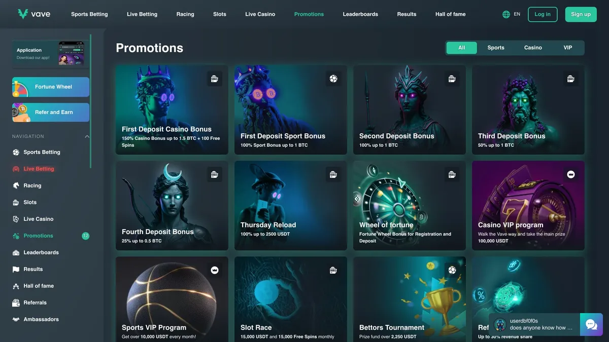 vave casino promotions