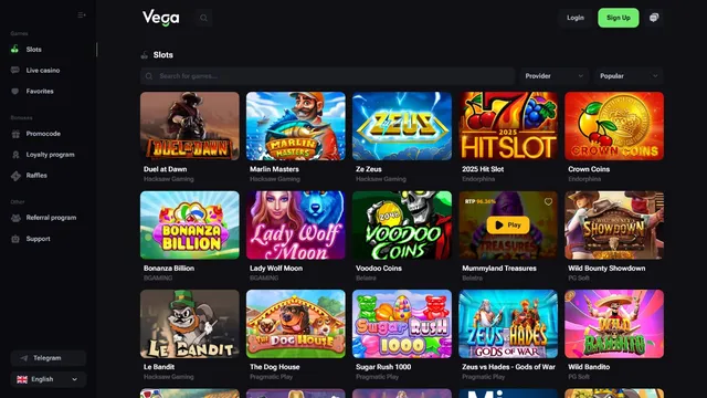 vegabet casino games