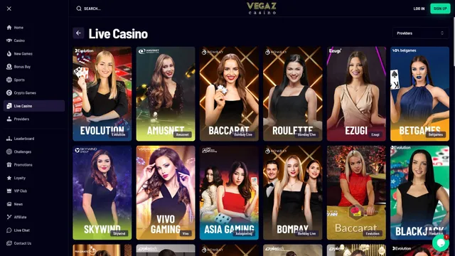 vegaz casino live games