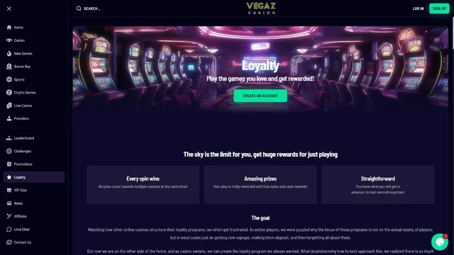 vegaz casino loyalty program