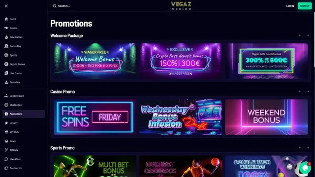 vegaz casino promotions