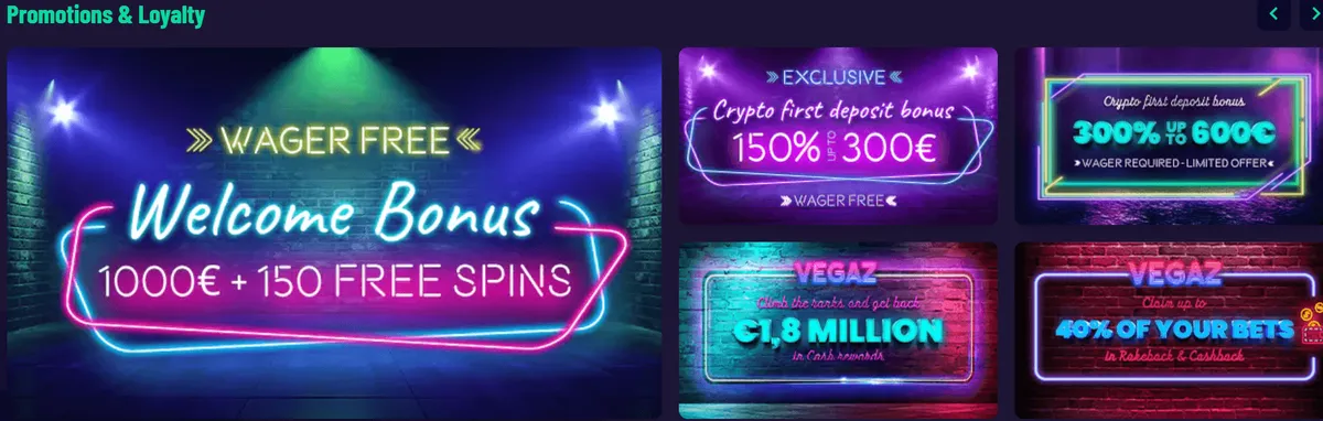 vegazcasino promotions