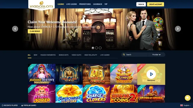 viggoslots casino website screen