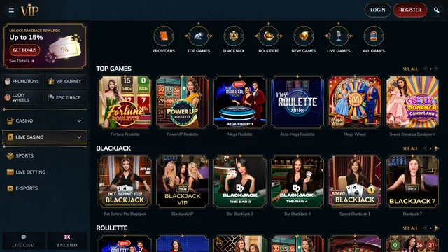 vipcasino live games