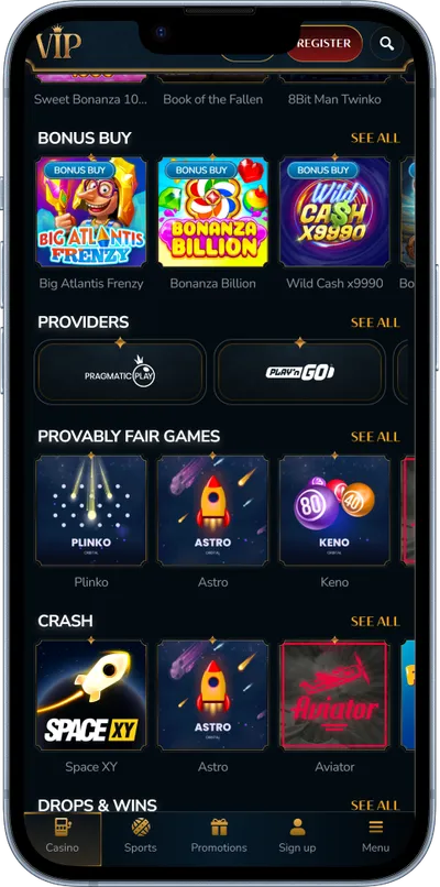 vipcasino.io mobile casino games