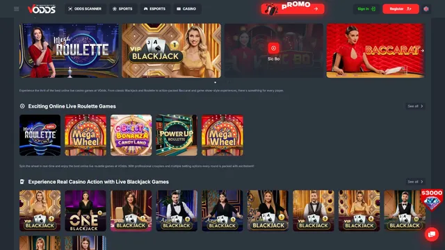 vodds casino live games