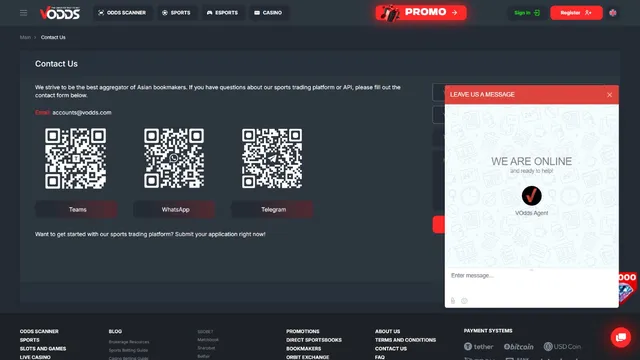 vodds casino support