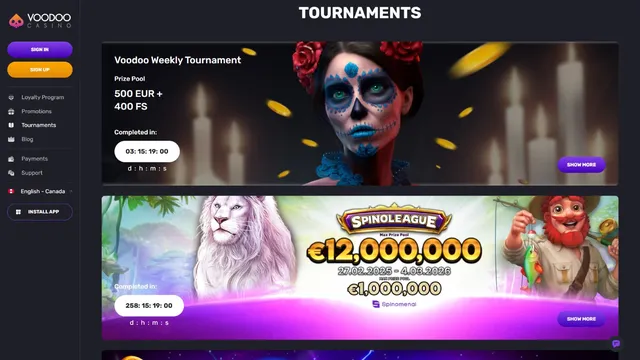 voodoo casino tournaments