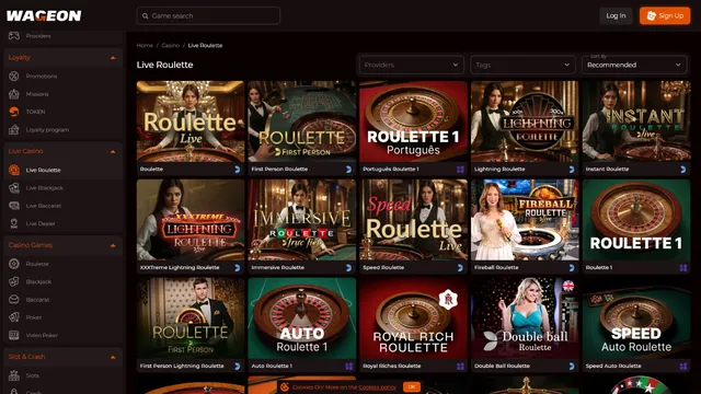 wageon casino live games