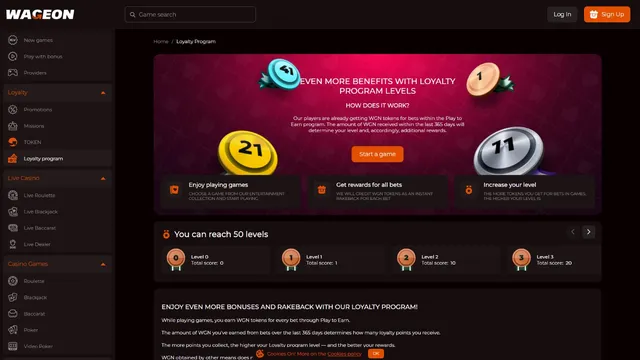 wageon casino loyalty program