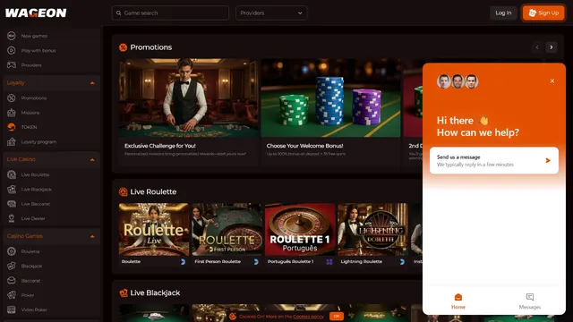 wageon casino support