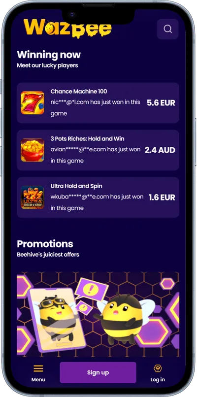 wazbee casino phone big win