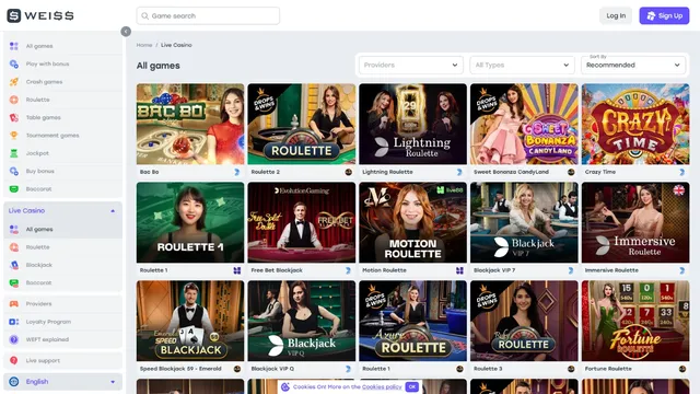 weiss casino live games