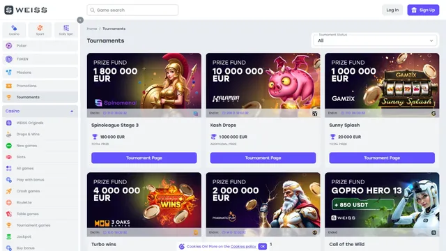 weiss casino tournaments