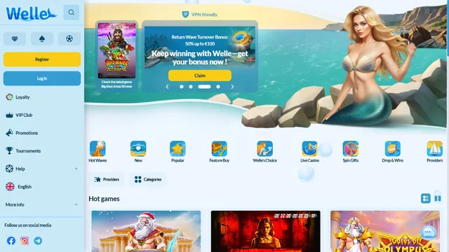 welle casino website screen