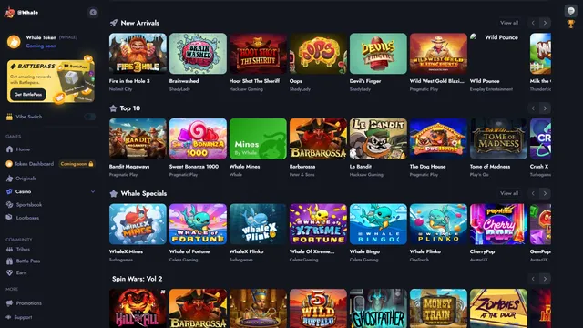 whale.io casino games