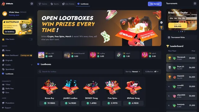 whale.io casino tournaments