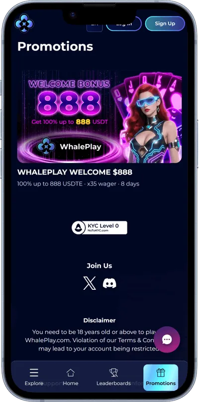 whaleplay Casino phone main
