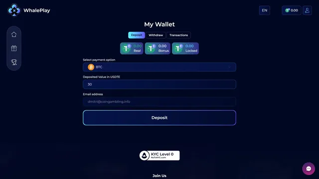 whaleplay casino deposit