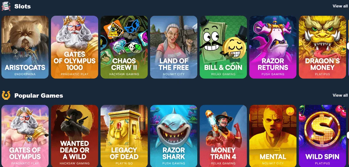 wild io casino games