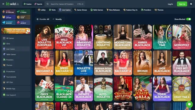 wild.io casino live games
