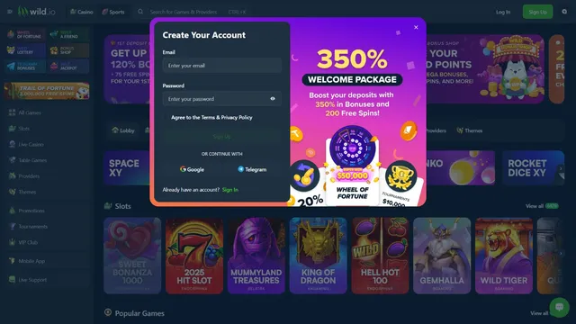 wild.io casino registration