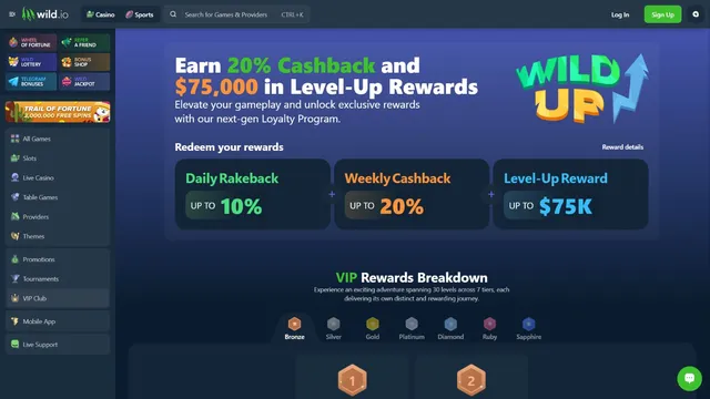 wild.io casino vip club