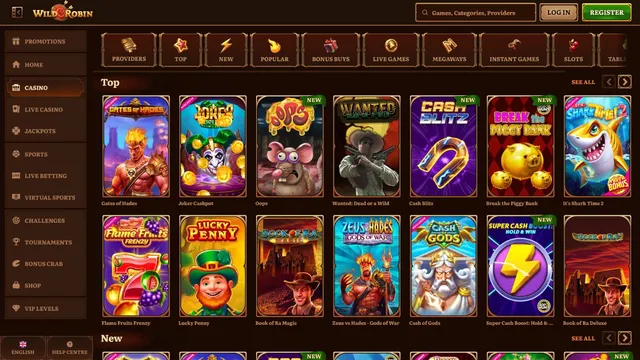 wildrobin casino games