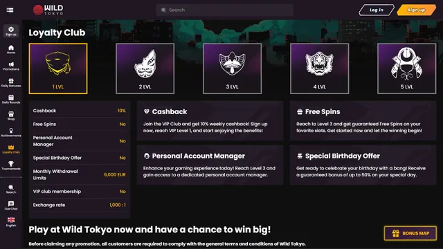 wildtokyo casino loyalty program