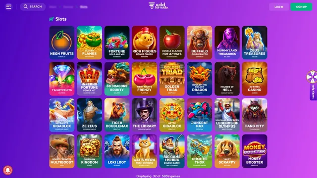 wildtornado casino games