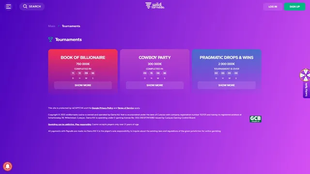 wildtornado casino tournaments