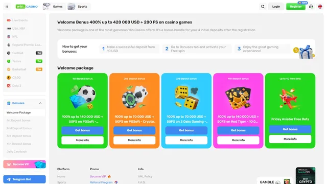 win.casino welcome bonus