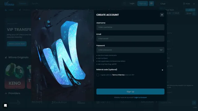 winna casino registration