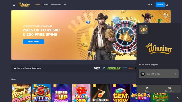 winning casino support