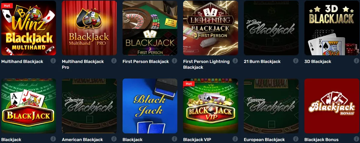 winz casino blacjack