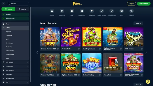 winz casino games