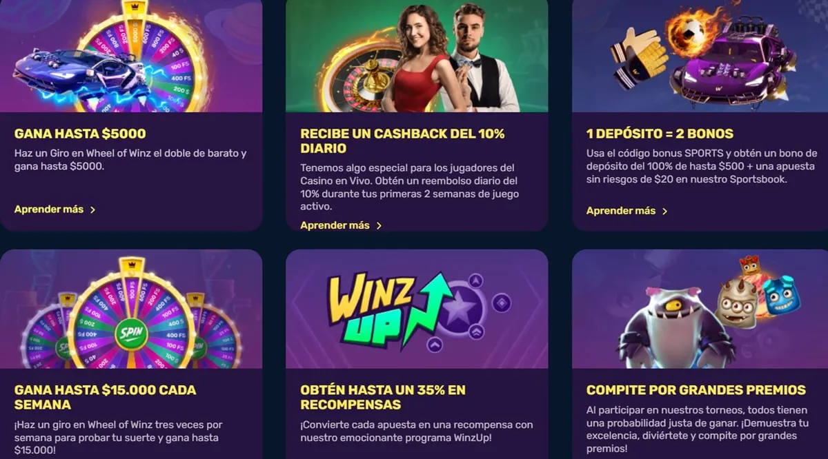 winz casino promotions es