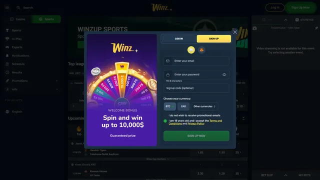 winz casino registration