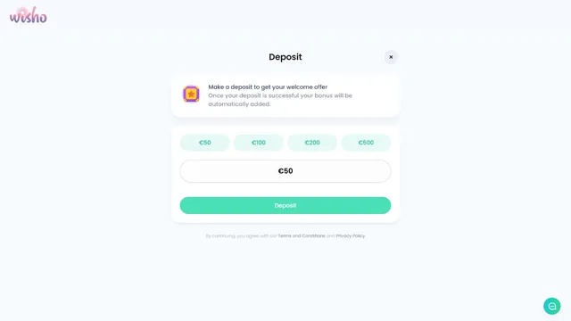 wisho casino deposit